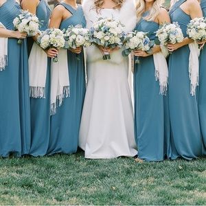 Azazie Keleigh dusty blue bridesmaid dress